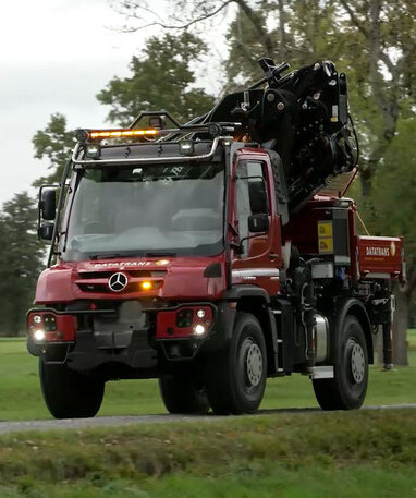 Der neue Unimog U 353 des Unternehmens DataTrans.