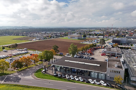 Drohnenaufnahme des Pappas-Standortes Gunskirchen