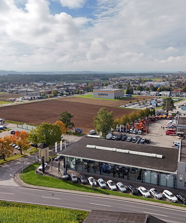Drohnenaufnahme des Pappas-Standortes Gunskirchen
